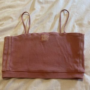 Ribbed adidas cropped tank top
